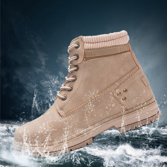 Ihanteellinen lahja - Naisten työ Vedenpitävä vaellus Combat Lace up Low Heel nilkkasaappaat