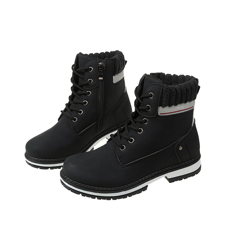 Ihanteellinen lahja - Naisten työ Vedenpitävä vaellus Combat Lace up Low Heel nilkkasaappaat