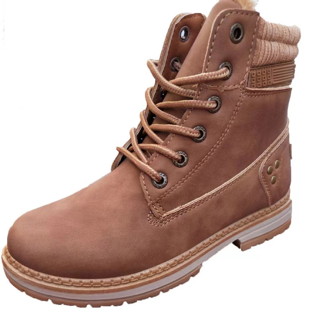 Ihanteellinen lahja - Naisten työ Vedenpitävä vaellus Combat Lace up Low Heel nilkkasaappaat