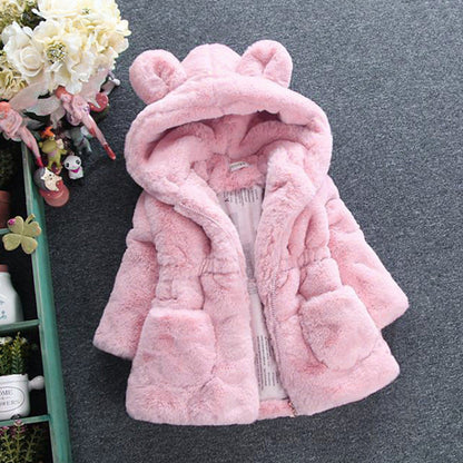 [Paras Lahja Hänelle] Tyttöjen Söpö Paksut Jäniksen Korvat Hupullinen Hupullinen Takki