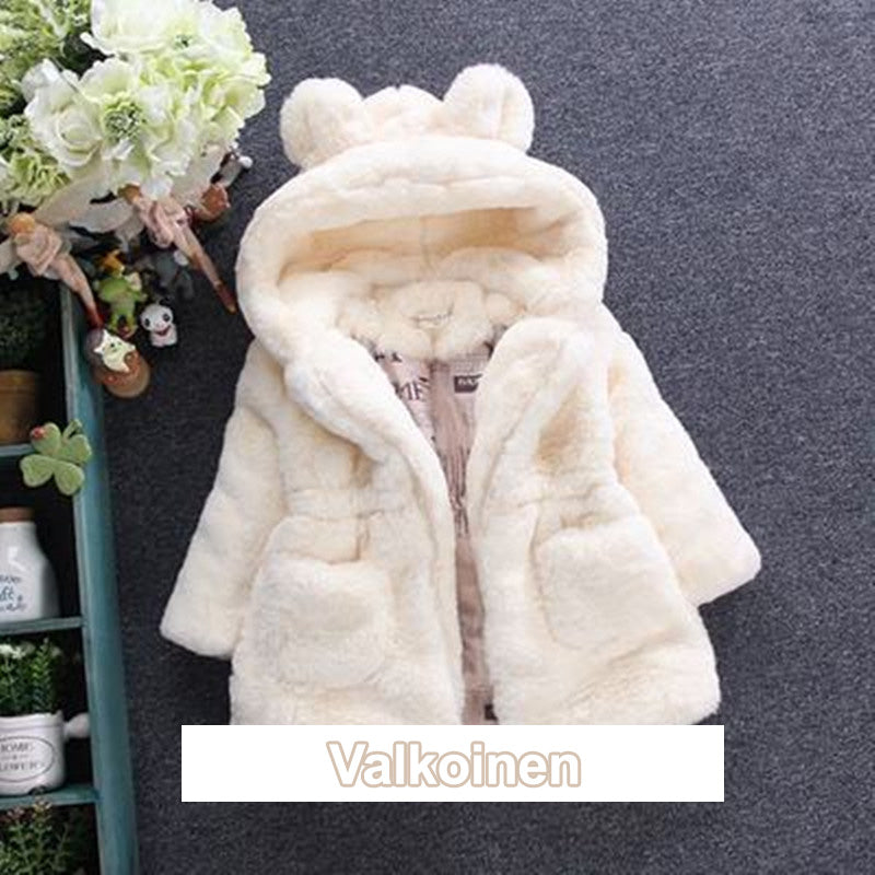 [Paras Lahja Hänelle] Tyttöjen Söpö Paksut Jäniksen Korvat Hupullinen Hupullinen Takki