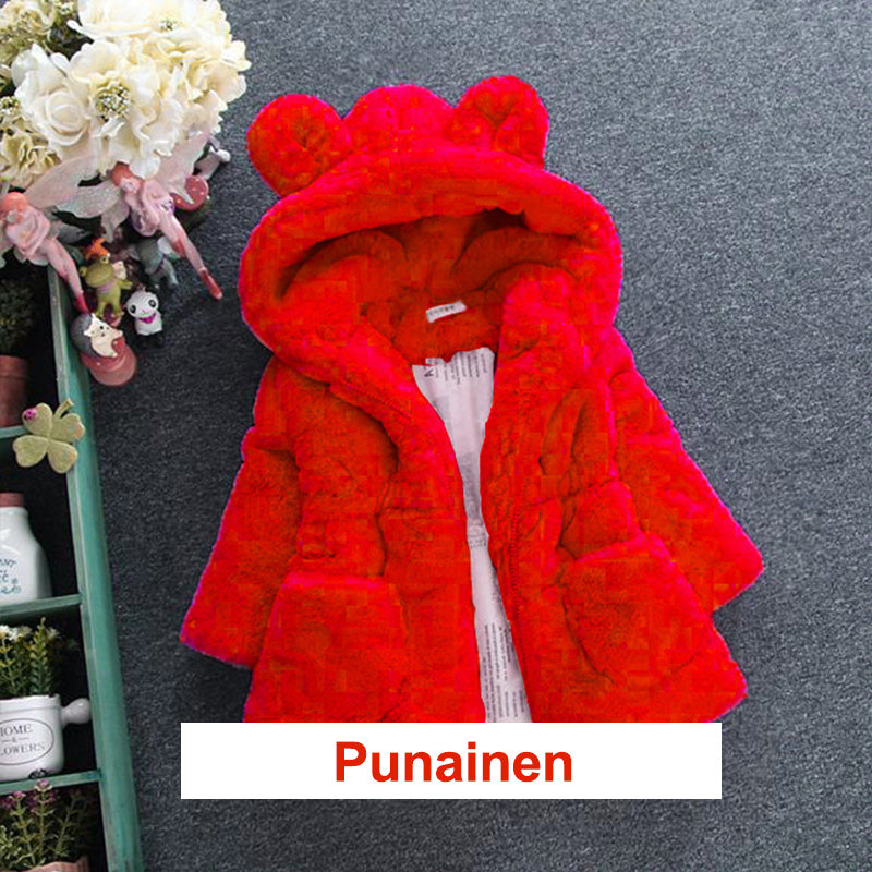 [Paras Lahja Hänelle] Tyttöjen Söpö Paksut Jäniksen Korvat Hupullinen Hupullinen Takki