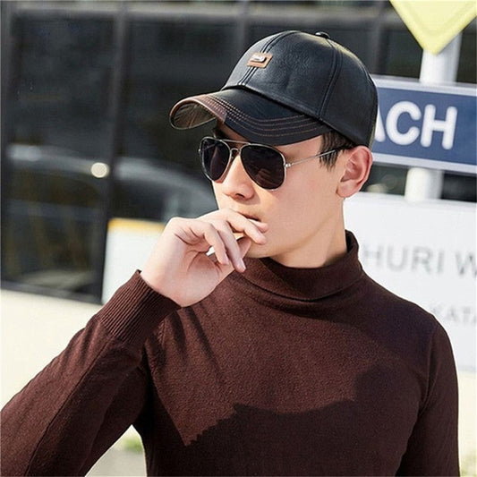 😍🧢 PU-nahkainen visiirilakki miehille