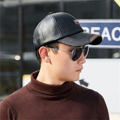 😍🧢 PU-nahkainen visiirilakki miehille