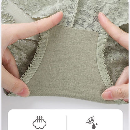 Lahja valinta - 5PCS naisten korkea vyötärö seksikäs pitsi pikkuhousut
