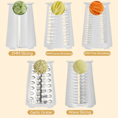 Multifunctionele keukengroente handmatige roterende hakset - met 5 messen