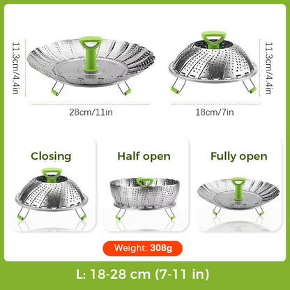 Ruostumattomasta teräksestä valmistettu laajennettava höyrystinkori