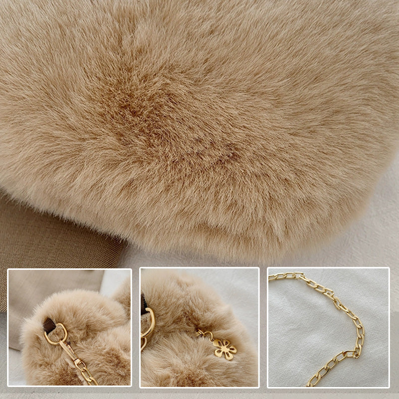 Muotin sydämenmuotoinen pörröinen olkalaukku Ystävänpäivänä